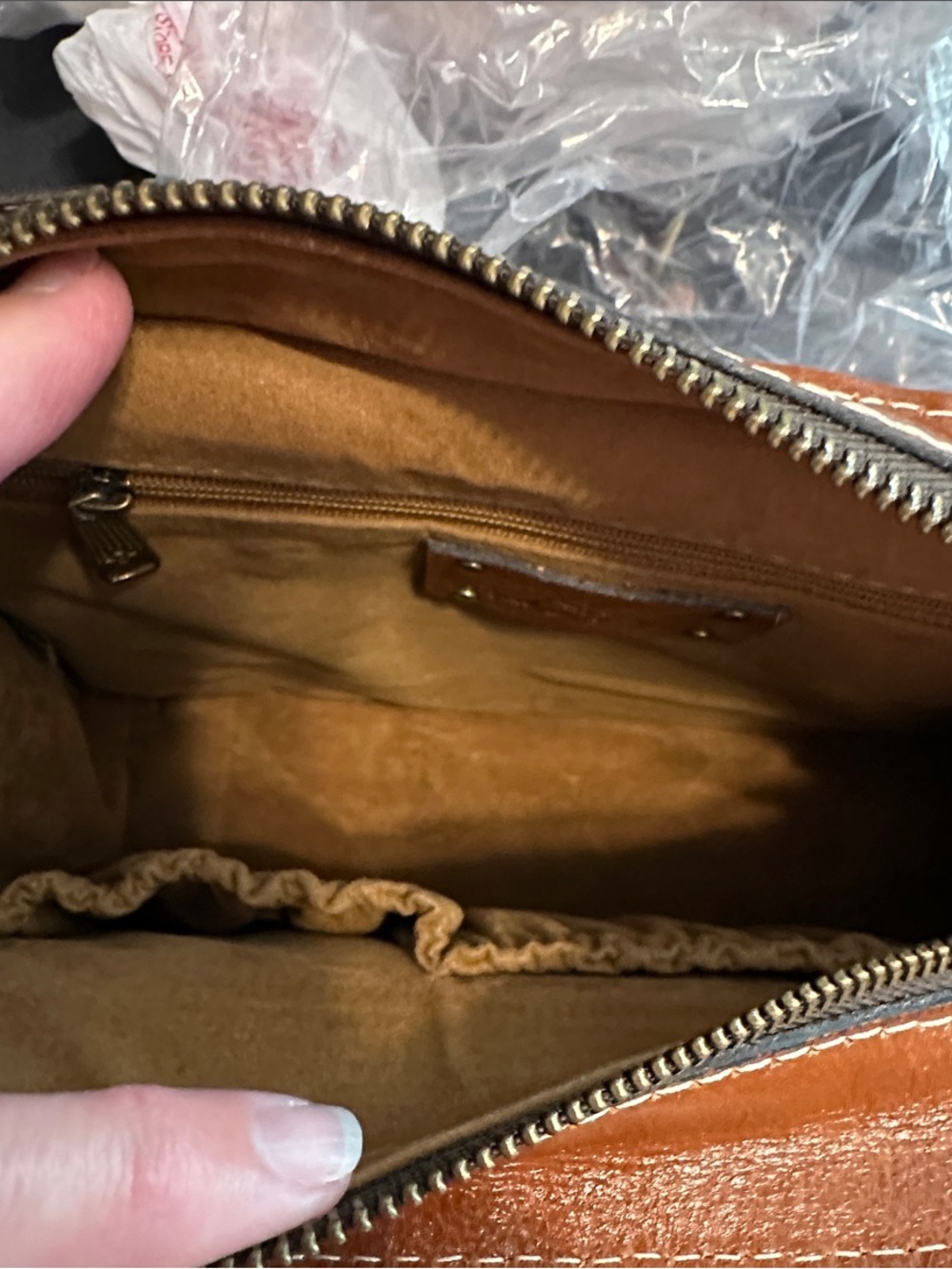 Patricia Nash Cognac Brown Leather Crossbody Bag - Picture 9 of 12